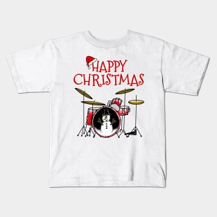 Christmas Drums Drummer Drum Teacher Xmas 2022 Kids T-Shirt
